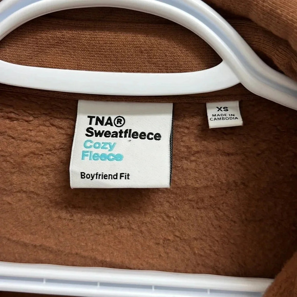 Aritzia Sweatfleece Cozy Fleece Boyfriend Shirt | Size  XS Brown - Picture 10 of 13